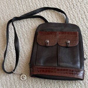 Elegant Dark Brown Leather women’s crossbody
